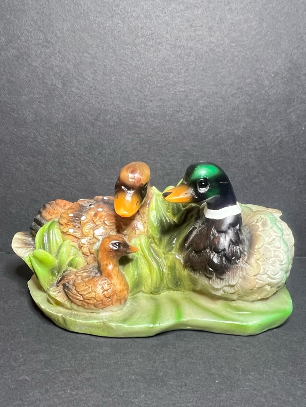 Vintage K's Collection Multicolor Resin Mama Papa & Baby Ducks Birds Figurine